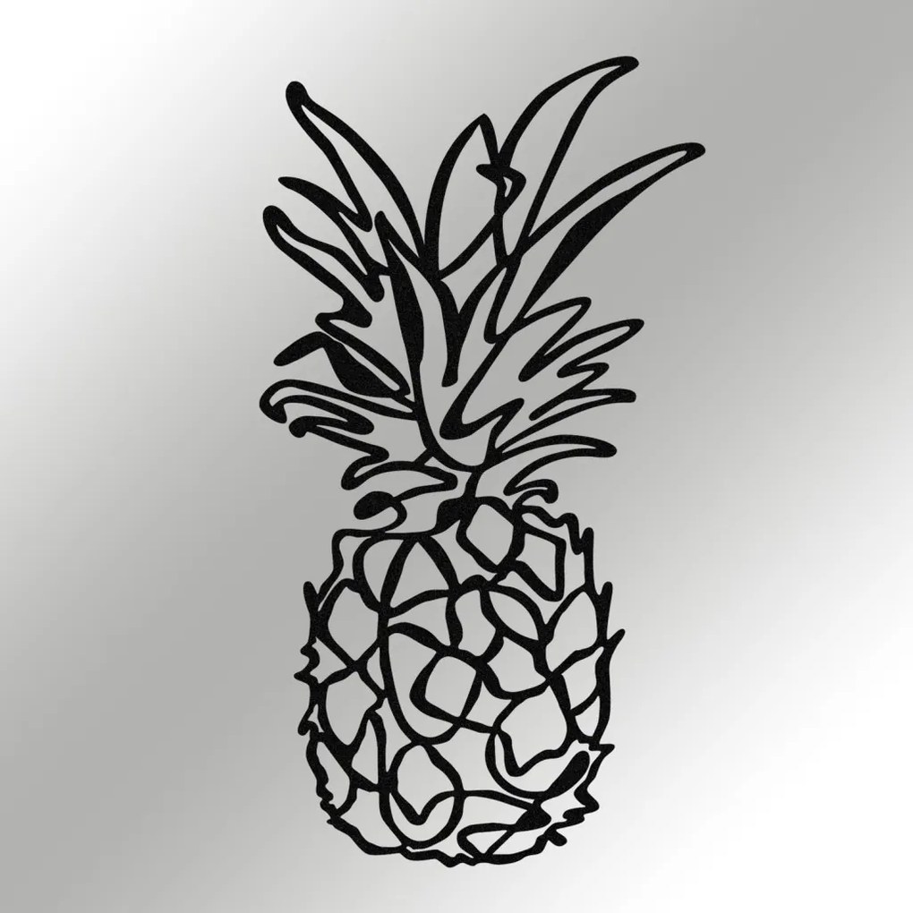 Ananas fém fali dekoráció, 33×60 cm