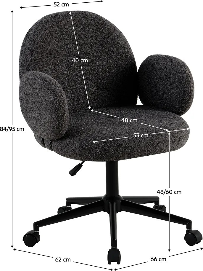 Irodai szék, szürke/fekete, TURIO