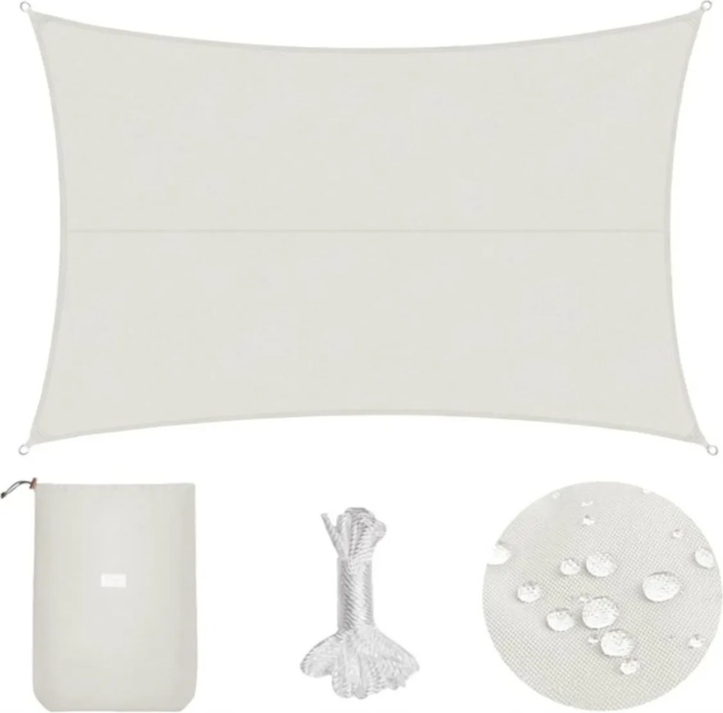 Kerti Napvitorla Napellenző Napellenző 200 x 200 CM Fehér