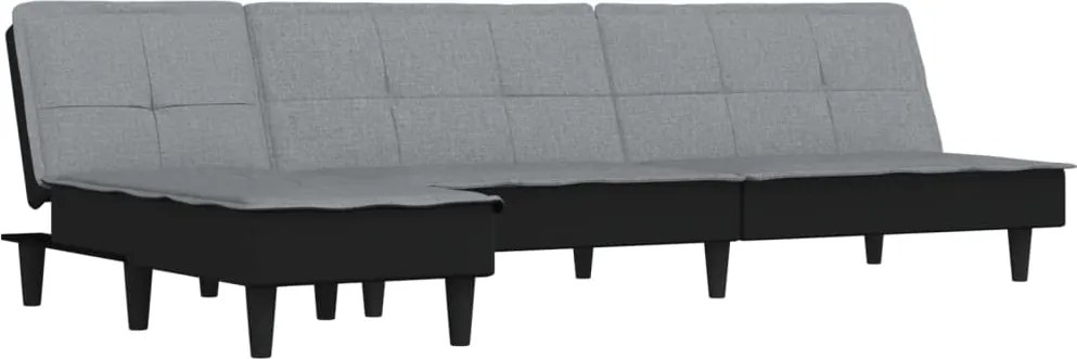 vidaXL világosszürke L-alakú bársony kanapéágy 255x140x70 cm