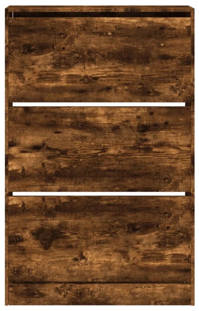 füstös tölgy színű szerelt fa cipőszekrény 80 x 21 x 125,5 cm