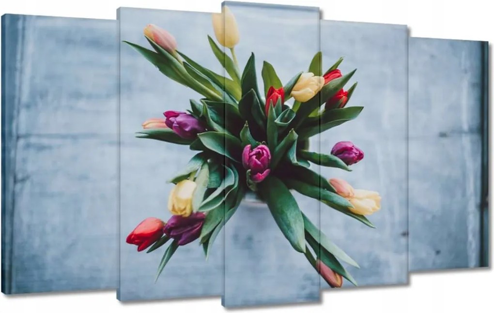 Vászonkép 100x60 Tulipánok Virágcsokor