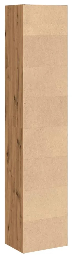 kézműves tölgy színű szerelt fa könyvespolc 40 x 30 x 189 cm