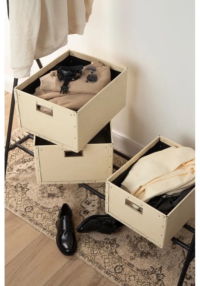 Bézs karton tárolódoboz szett 3 db-os Ture – Bigso Box of Sweden