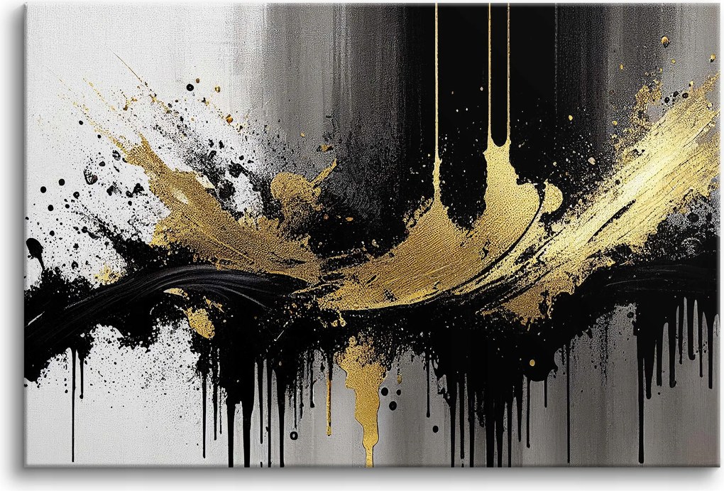 Absztrakt vászonkép a nappaliba Hálószobai vászonképek Arany 80x120