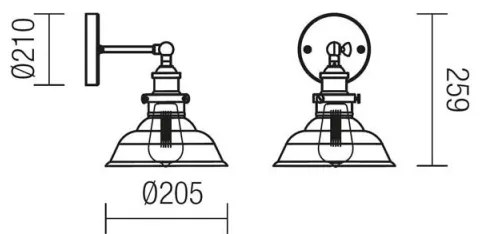 Redo 01-1026 - Fali lámpa SAVILLE 1xE27/42W/230V