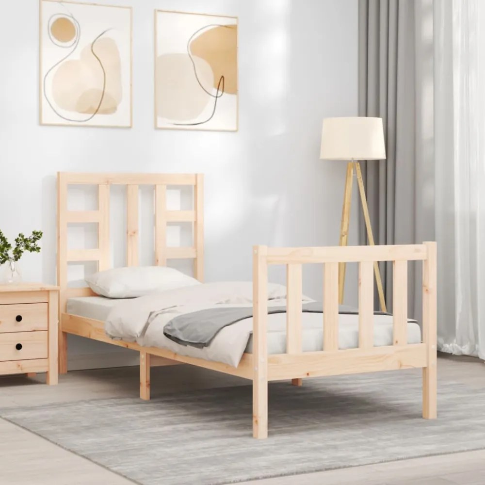 tömör fa ágykeret fejtámlával Small Single