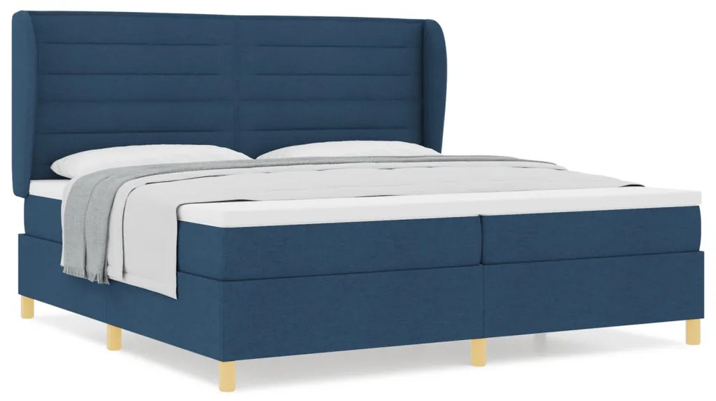 Boxspring Ágy Matracra Kék 200x200 cm Szövet