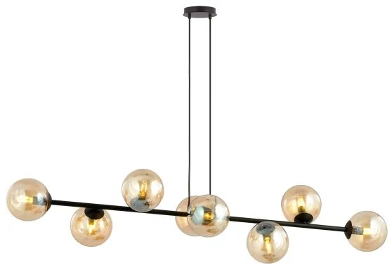 Csillár zsinóron ROSSI 8xE14/10W/230V fekete/bézs