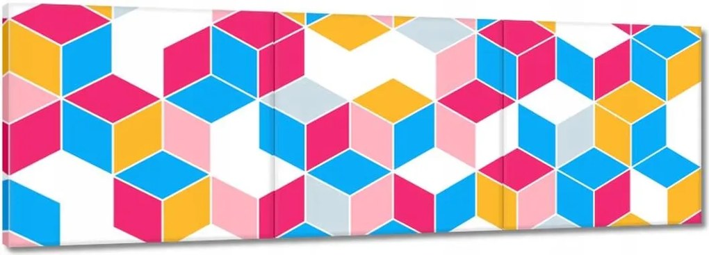 Festmények 120x40 Színes kockák