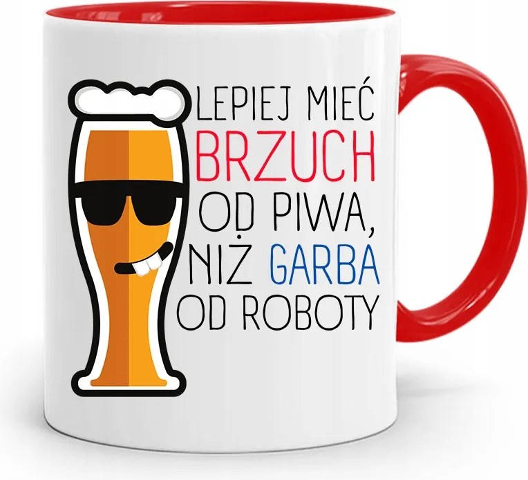 Bögre Piros Vicces Jobb, Ha A Hasad nyomott mintával van ellátva