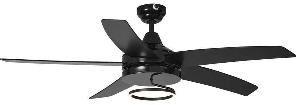 Mennyezeti ventilátor fekete 132 cm LED-del és távirányítóval - Cool Anello