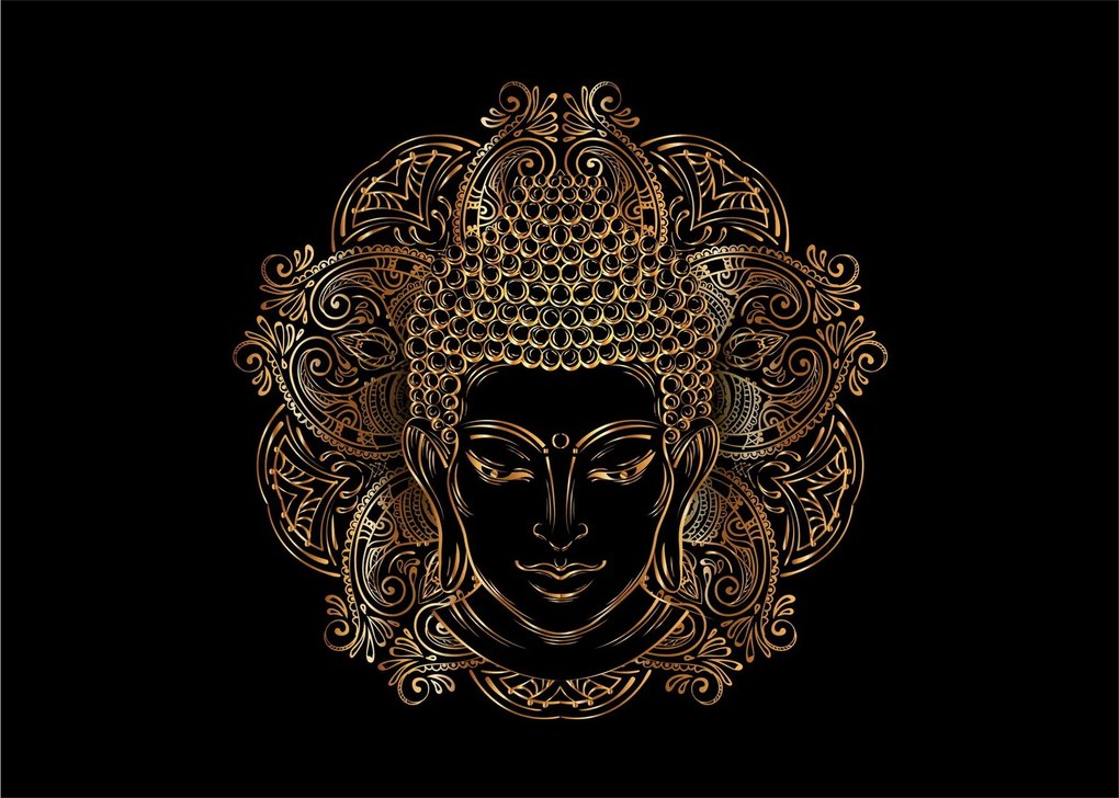 Arany Buddha képe (üvegen) (70x50 cm)