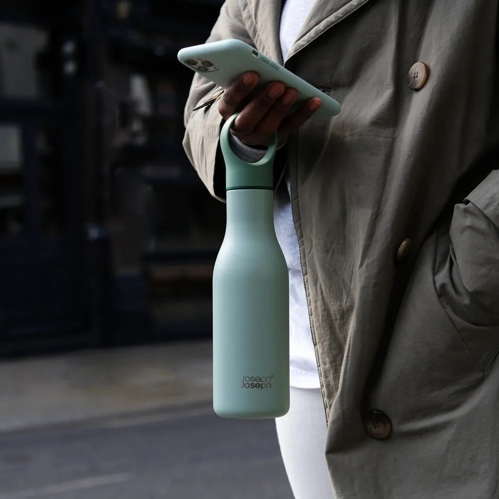 Mentazöld rozsdamentes acél utazó ivópalack 500 ml Loop – Joseph Joseph