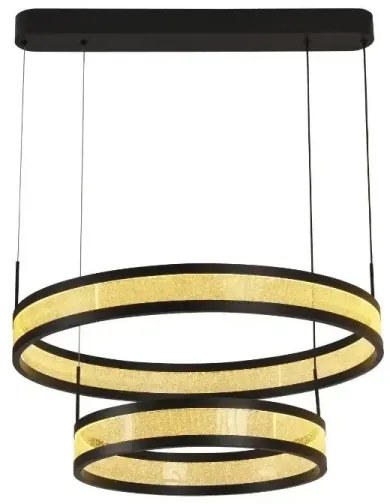 LED dimmelhető csillár zsinóron LED/70W/230V fekete + távirányítás