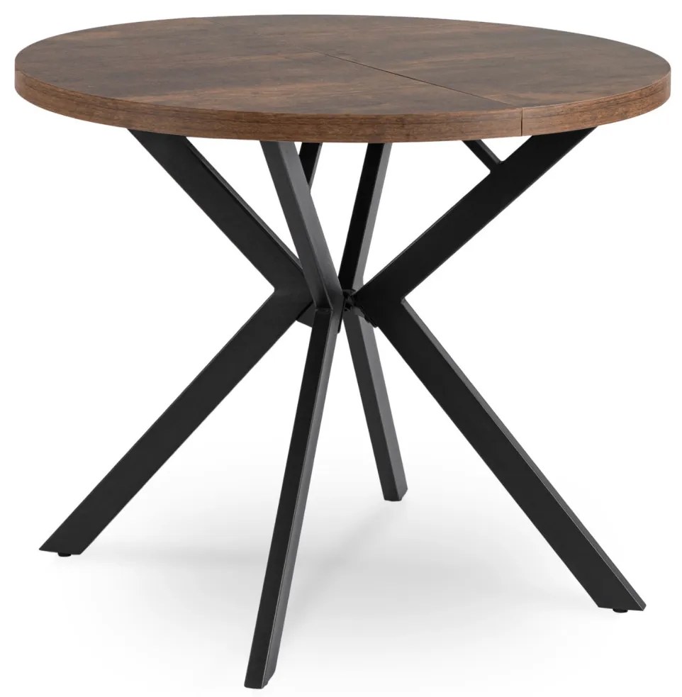 Bővíthető Étkezőasztal Rusztikus Tölgy/Fekete Színben. LUGO 90-190 cm