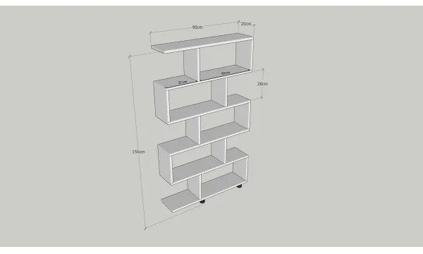 ELIF könyvszekrény 156x90 cm barna