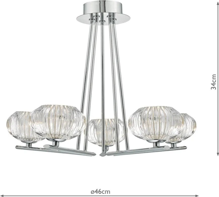 Dar Lighting JENSINE JEN5450 Csillár 5x40W/G9 IP20