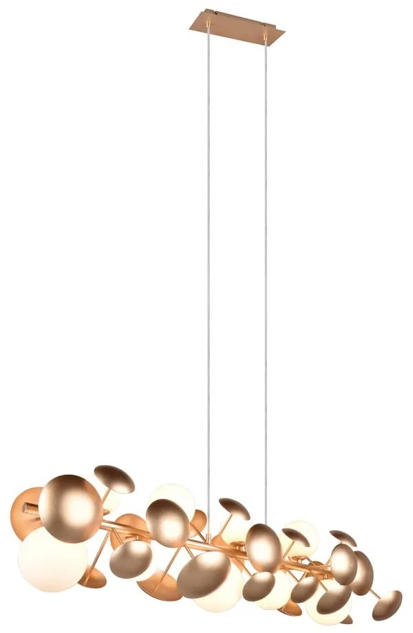 Fehér-aranyszínű függőlámpa üveg búrával Bubble – Trio Select