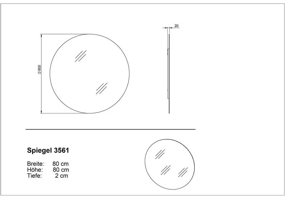 Fali tükör ø 80 cm Libbiano – Germania