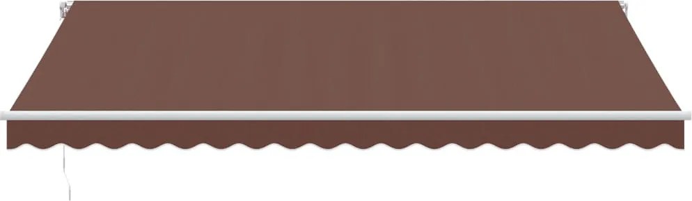 Barna kézzel kihúzható LED-es napellenző 450 x 350 cm