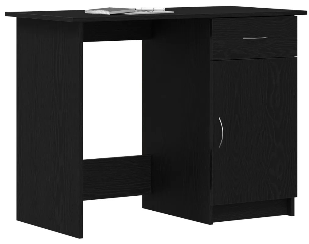 vidaXL Asztal Fekete Tölgy 100x50x76 cm Szerelt Fa