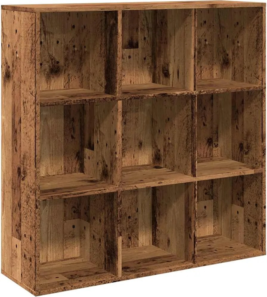vidaXL antik fa színű könyvszekrény 98 x 29 x 97,5 cm