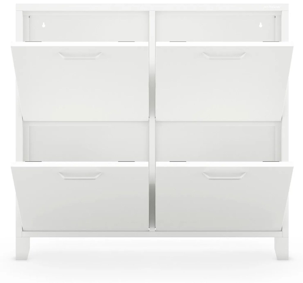 SHIRLEY fém cipősszekrény, 960 x 900 x 170 mm, fehér