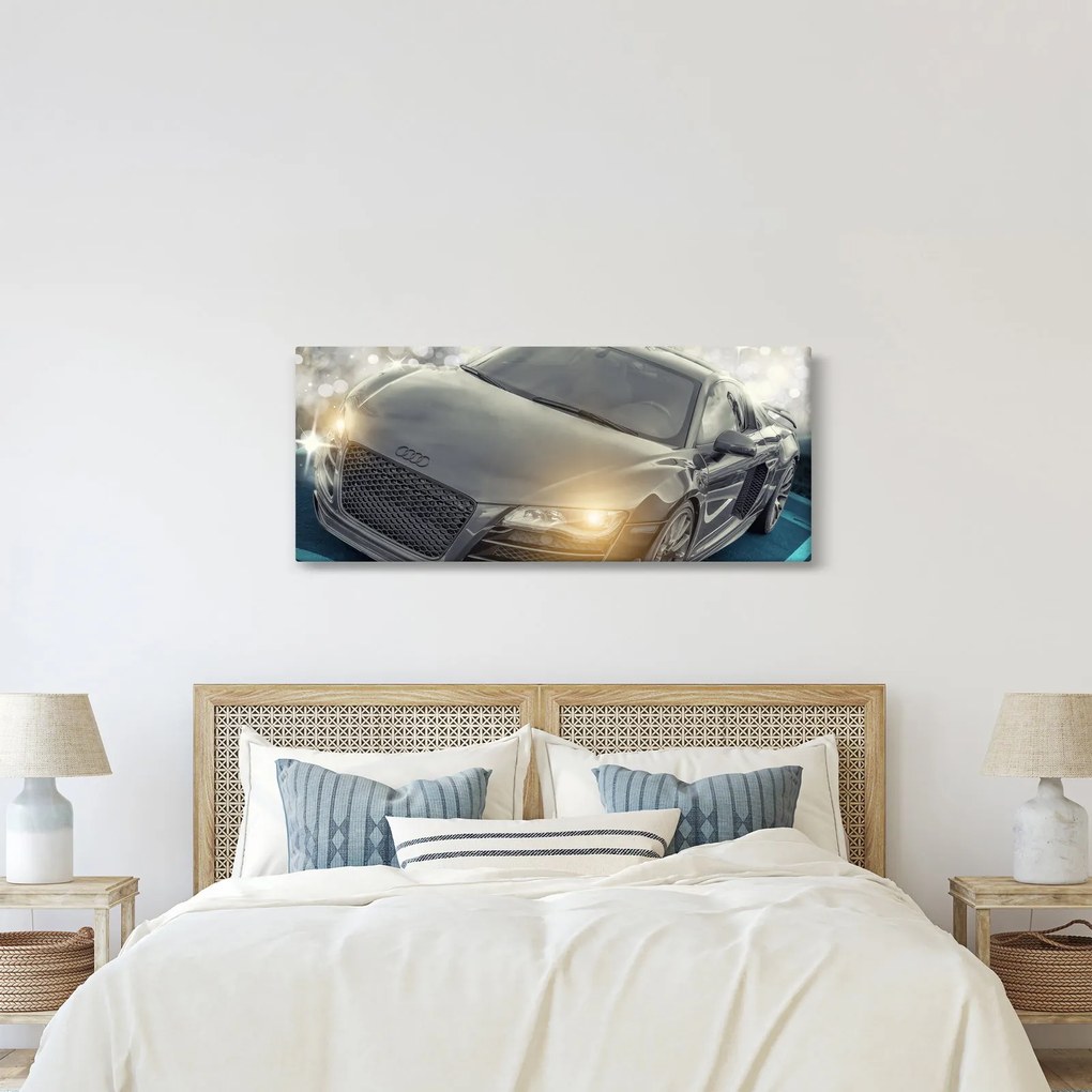Audi autó képe - szürke (120x50 cm)