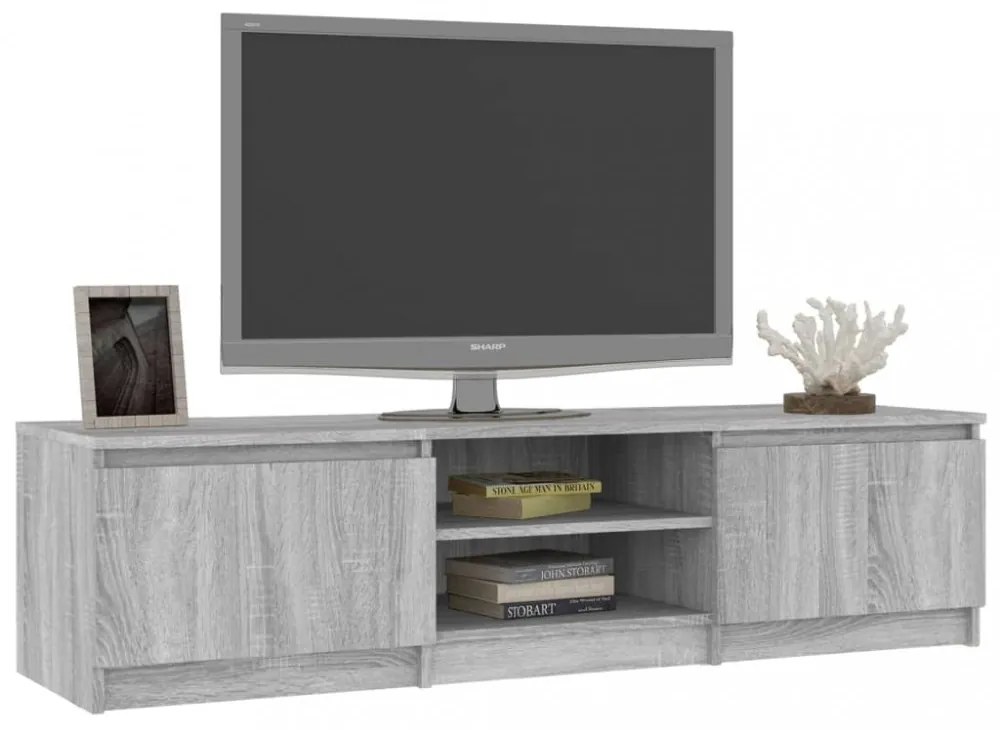 szürke sonoma színű szerelt fa TV-szekrény 140 x 40 x 35,5 cm