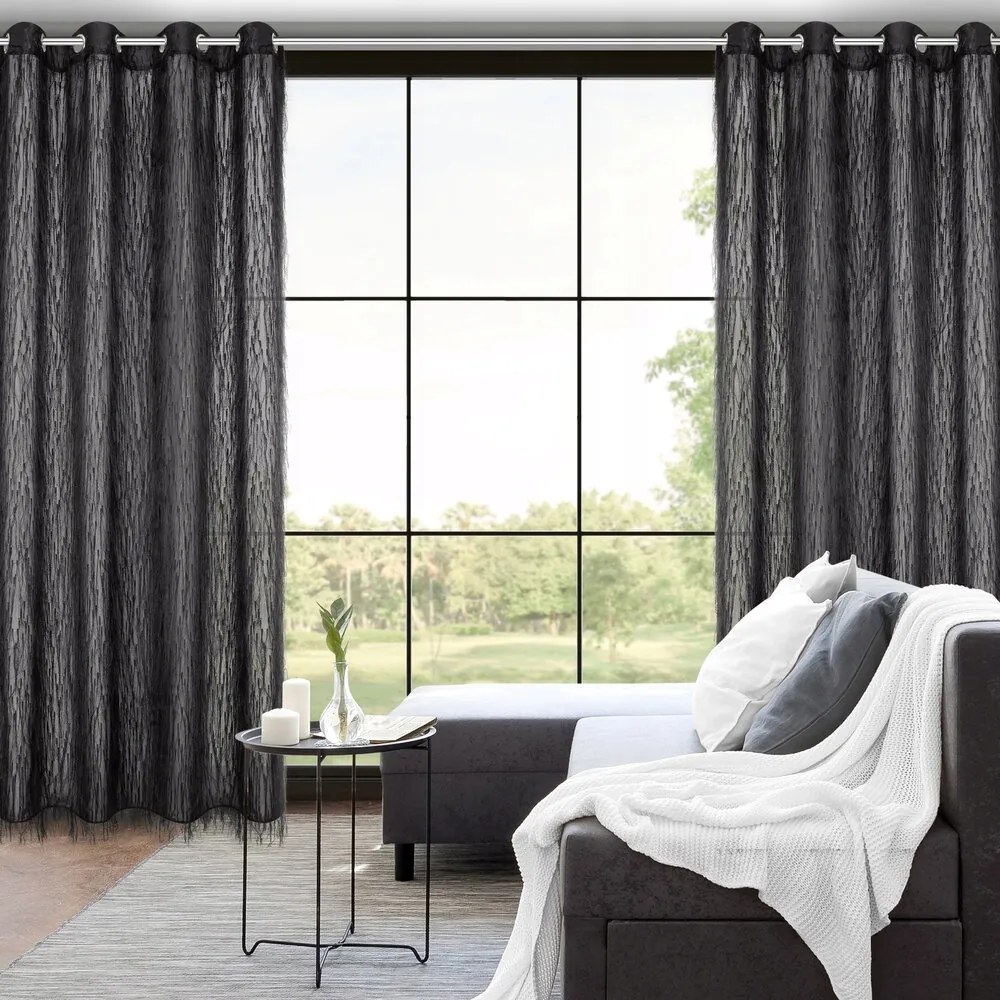 Függöny készre szerelve Aurora 140x250 Eva Minge Eurofirany fekete