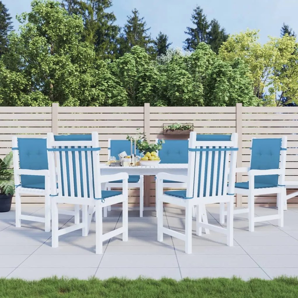 6 db melange kék szövet alacsony háttámlás székpárna 100x50x4cm