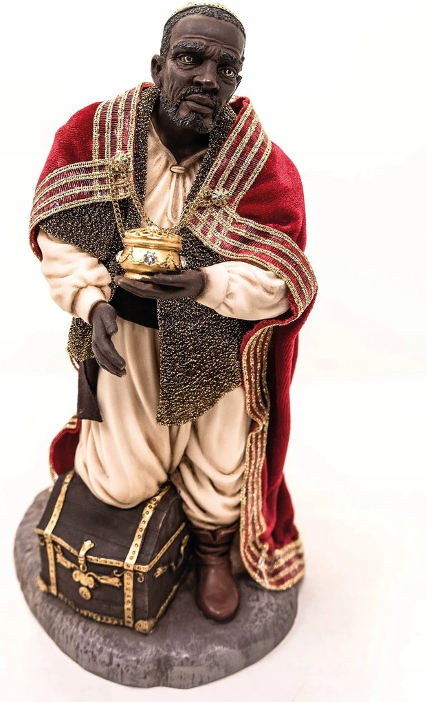 Włoska Mozgatható Betlehem Figura "fekete Király" 30CM Magas Figurákhoz