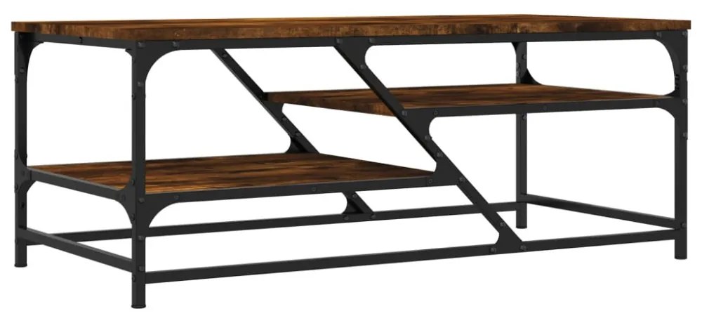 füstös tölgy színű szerelt fa dohányzóasztal 100 x 49 x 40 cm