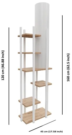 Állólámpa polcokkal VOGUE 1xE27/40W/230V 160 cm fehér