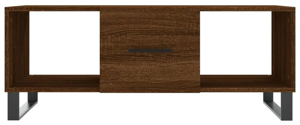 Barna tölgyszínű szerelt fa dohányzóasztal 102 x 50 x 40 cm
