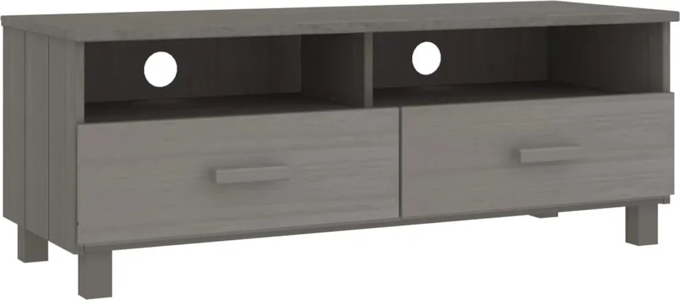vidaXL HAMAR világosszürke tömör fenyőfa TV-szekrény 106 x 40 x 40 cm