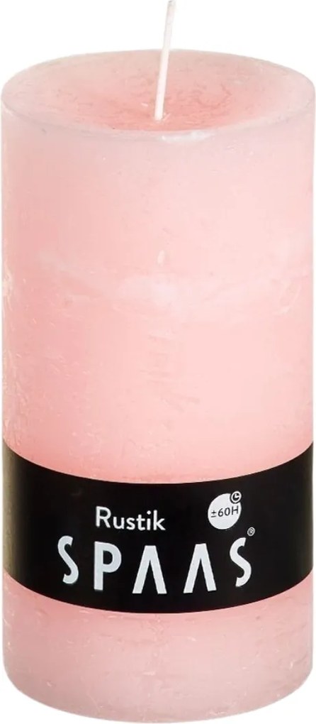 Oszlopos gyertya SPAAS RUSTIK 13 cm rózsaszín