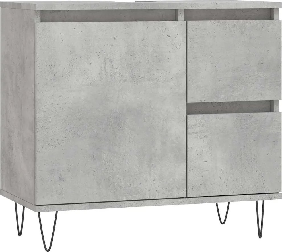 vidaXL betonszürke szerelt fa fürdőszobaszekrény 65 x 33 x 60 cm