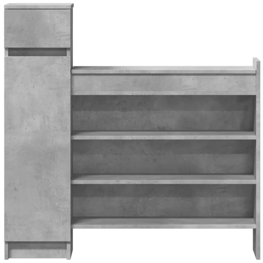 betonszürke szerelt fa cipősszekrény 100,5 x 28 x 100 cm
