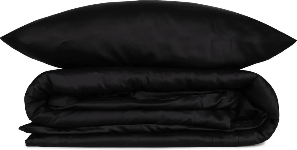Elegant pamut szatén dupla ágyneműhuzat garnitúra 200 × 220 cm, fekete