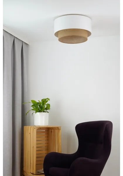 Duolla - Mennyezeti lámpa BOHO 1xE27/15W/230V átm. 45 cm fehér/barna