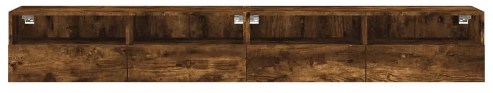 2 db füstös tölgy színű szerelt fa TV-szekrény 100 x 30 x 30 cm