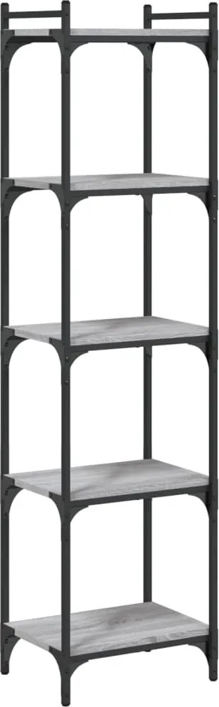 vidaXL 5 szintes szürke sonoma szerelt fa könyvespolc 40 x 30 x 154 cm