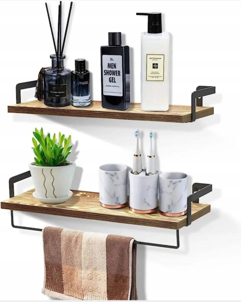 Rusztikus Függő Fali Polcok 41X15X1 cm