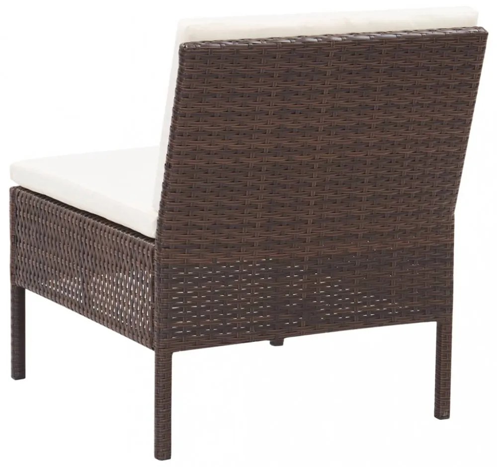 3-részes barna polyrattan kerti ülőgarnitúra párnákkal