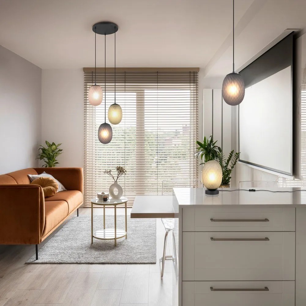 Zöld asztali lámpa üveg búrával (magasság 28,5 cm) Facette – Trio