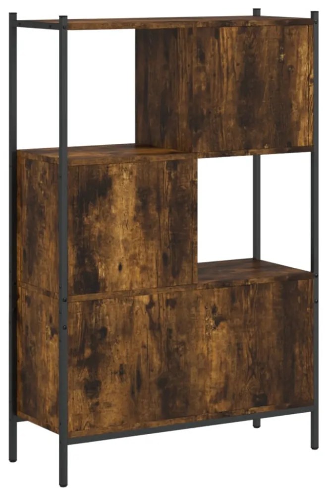 füstös tölgy színű szerelt fa könyvszekrény 72x28x109 cm