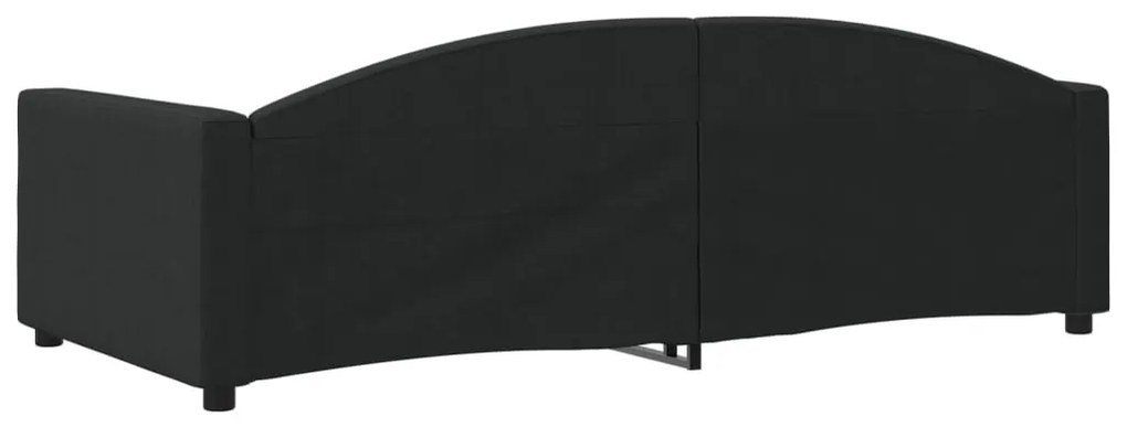 fekete szövet kanapéágy 100 x 200 cm