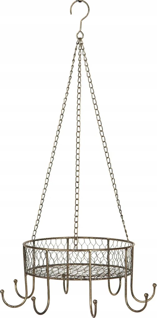 Akasztós Kosár akasztókkal arany átm. 26cm